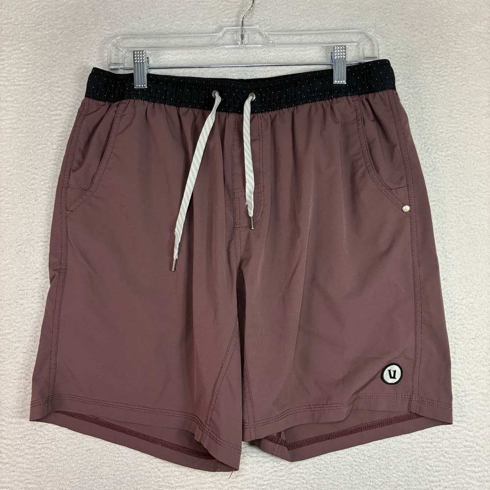 Vuori Kore Shorts Men L Purple 8" Lined Performance Drawstring Stretch V302